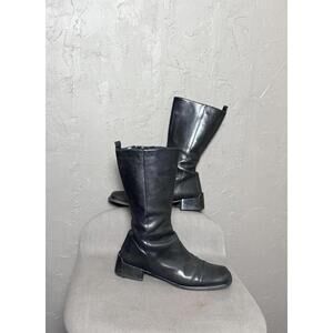 1990’s-00’s Black Square toe Mid-Calf Boots by Classiques Entier Women's Size 8